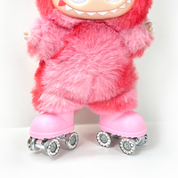 Labubu Roller Skates - Metal Wheels, Pink Bling *SKATES ONLY, DOLL NOT INCLUDED