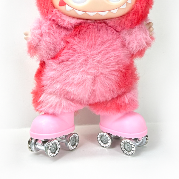 Labubu Roller Skates - Metal Wheels, Pink Bling *SKATES ONLY, DOLL NOT INCLUDED