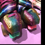 Rainbow Metallic Roller Skate Toe Caps