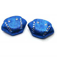 Royal Dark Blue Glitter Suede Roller Skate Toe Caps