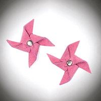 Pinwheel Shoelace Charms Roller Skate Accessory, Malibu Pink Suede (Set of 2)