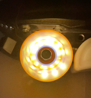 85A ORANGE Glitter Professionally Dyed Luminous Light-Up Roller Skate Wheels, Set of 4