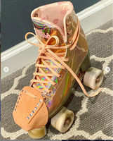 Peach Suede Roller Skate Toe Caps