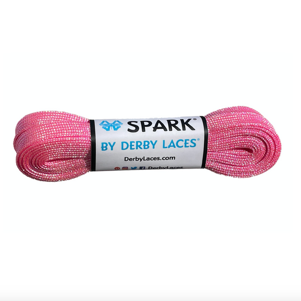 Pink Cotton Candy SPARK Metallic Roller Skate Laces, Pair