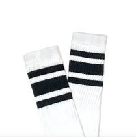 White & Black Stripe Under-the-Knee Skater Socks