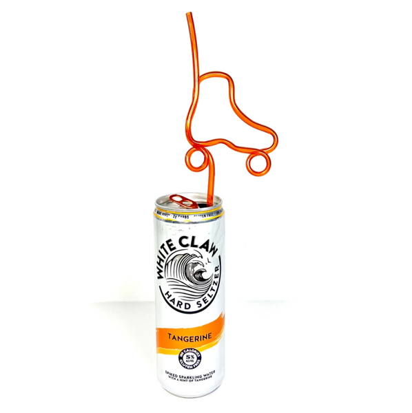 Orange Roller Skate Crazy Straw