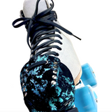 Blue Metallic Splash Suede Roller Skate Toe Caps / Toe Guards
