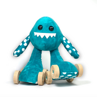 Teal Polka Dot Skate Monster