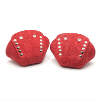 Red Embossed Suede Roller Skate Toe Caps / Toe Guards (Pair)
