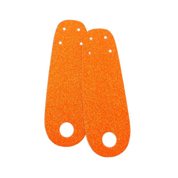 Bright Orange Glitter Roller Skate Toe Guards (Pair)