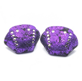 Purple Metallic Paisley Suede Roller Skate Toe Caps / Toe Guards (Pair)