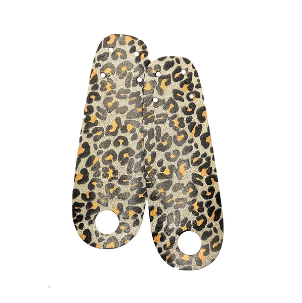 Gold Leopard Glitter Roller Skate Toe Guards (Pair)