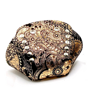 Rose Gold Metallic Paisley Suede Roller Skate Toe Caps / Toe Guards (Pair)