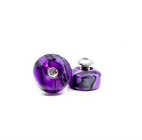 Bolt-On Dark Purple Swirl Toe Plugs, Pair