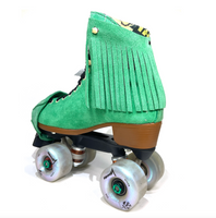 Green Suede Fringe for Roller Skates, Pair *ONLY COMPATIBLE with SPECIFIC Brands/Sizes in the dropdown menu*