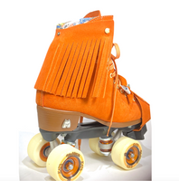 Bright Orange Suede Fringe for Roller Skates, Pair (New Moxi Clementine Shade) *ONLY COMPATIBLE with SPECIFIC Brands/Sizes in the dropdown menu*
