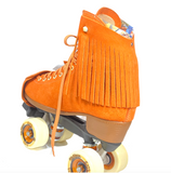 Bright Orange Suede Fringe for Roller Skates, Pair (New Moxi Clementine Shade) *ONLY COMPATIBLE with SPECIFIC Brands/Sizes in the dropdown menu*