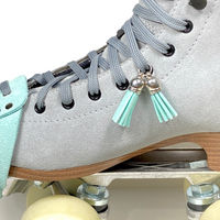 Aqua Suede Roller Skate Tassel