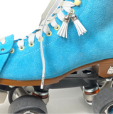 White Suede Roller Skate Tassel