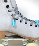 True Blue Suede Roller Skate Tassel