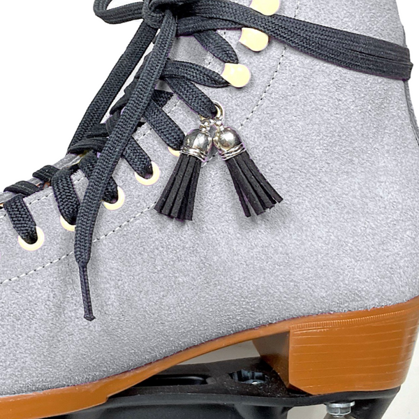 Black Suede Roller Skate Tassel Charm