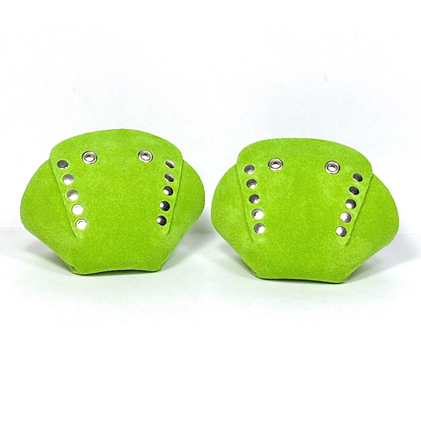 Lime Green Suede Roller Skate Toe Caps
