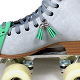Green Suede Roller Skate Tassel