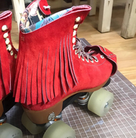 Red Suede Fringe for Roller Skates, Pair *ONLY COMPATIBLE with SPECIFIC Brands/Sizes in the dropdown menu*