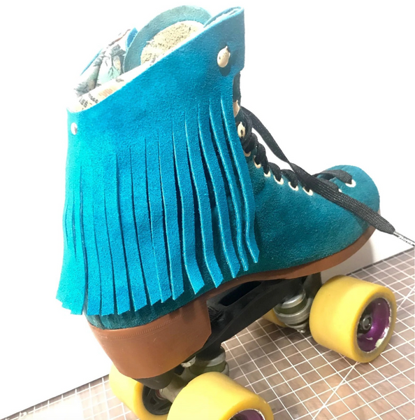 Pool Blue Suede Fringe for Roller Skates, Pair *ONLY COMPATIBLE with SPECIFIC Brands/Sizes in the dropdown menu*
