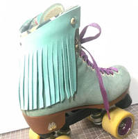 Aqua/Mint Suede Fringe for Roller Skates, Pair *ONLY COMPATIBLE with SPECIFIC Brands/Sizes in the dropdown menu*
