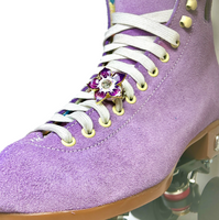 Snap Charms: Purple Flower, Interchangeable Shoelace Charm & Roller Skate Accessory
