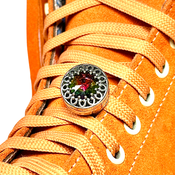 Snap Charms: Iridescent Rhinestone (Dark), Interchangeable Shoelace Charm & Roller Skate Accessory