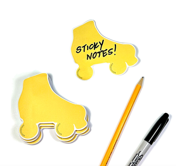 Mustard Yellow Roller Skate Sticky Note Pad