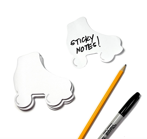 White Roller Skate Sticky Note Pad