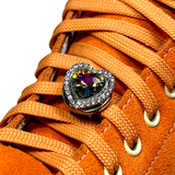 Iridescent Heart, Interchangeable Shoelace Charm & Roller Skate Accessory