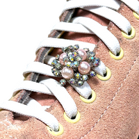 Snap Charms: Pink Pearl Cluster, Interchangeable Shoelace Charm & Roller Skate Accessory