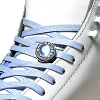 Snap Charms: Blue Pearl & Diamonds, Interchangeable Shoelace Charm & Roller Skate Accessory