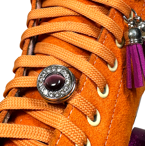 Snap Charms: Plum Pearl & Diamonds, Interchangeable Shoelace Charm & Roller Skate Accessory