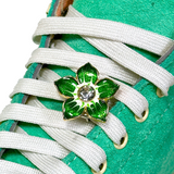 Snap Charms: Green Flower, Interchangeable Shoelace Charm & Roller Skate Accessory