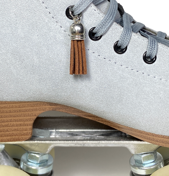 Brown Suede Roller Skate Tassel Charm