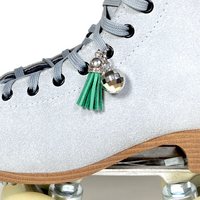 Green Tassel + Disco Ball Charm Roller Skate Accessory