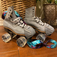Light Gray Suede Roller Skate Toe Caps