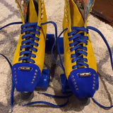 Royal Blue Suede Roller Skate Toe Caps