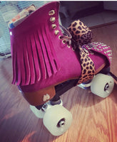 Fuchsia Suede Fringe for Roller Skates, Pair *ONLY COMPATIBLE with SPECIFIC Brands/Sizes in the dropdown menu*