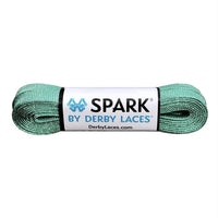 Aqua Seafoam Light Teal  SPARK Metallic Roller Skate Laces, Pair