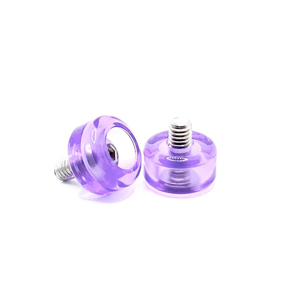 Bolt-On Lilac Light Purple Gemstone Toe Plugs, Pair
