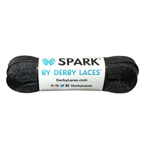Black SPARK Metallic Roller Skate Laces, Pair