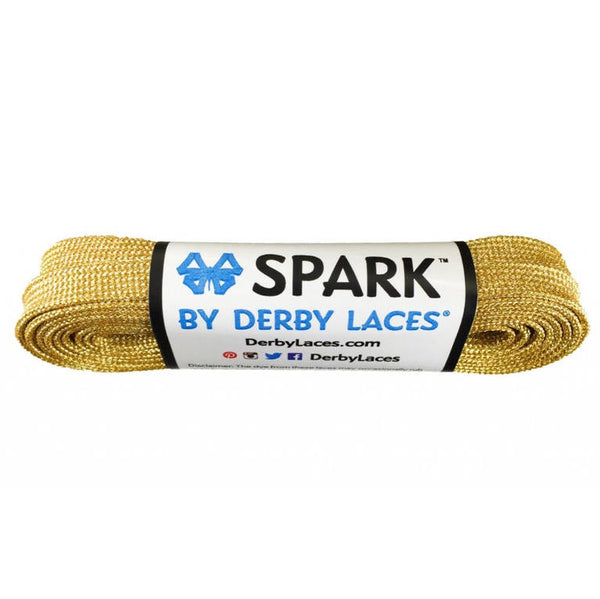 Gold SPARK Metallic Roller Skate Laces, Pair
