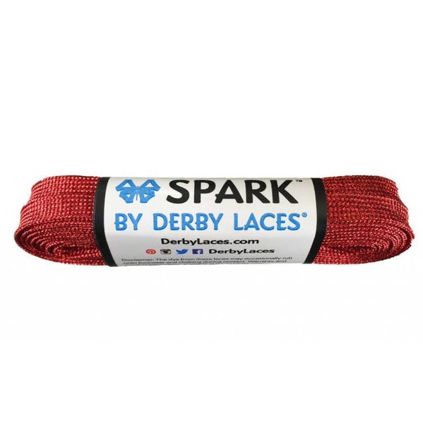 Red SPARK Metallic Roller Skate Laces, Pair