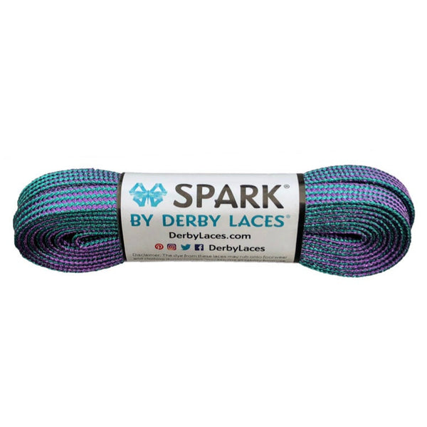 Purple & Teal SPARK Metallic Roller Skate Laces, Pair